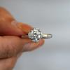 Luxury 100% Real 18k Gold Ring Women's Diamond Ring Moissanite Ring High-end Women's Hollow Four-claw Proposal