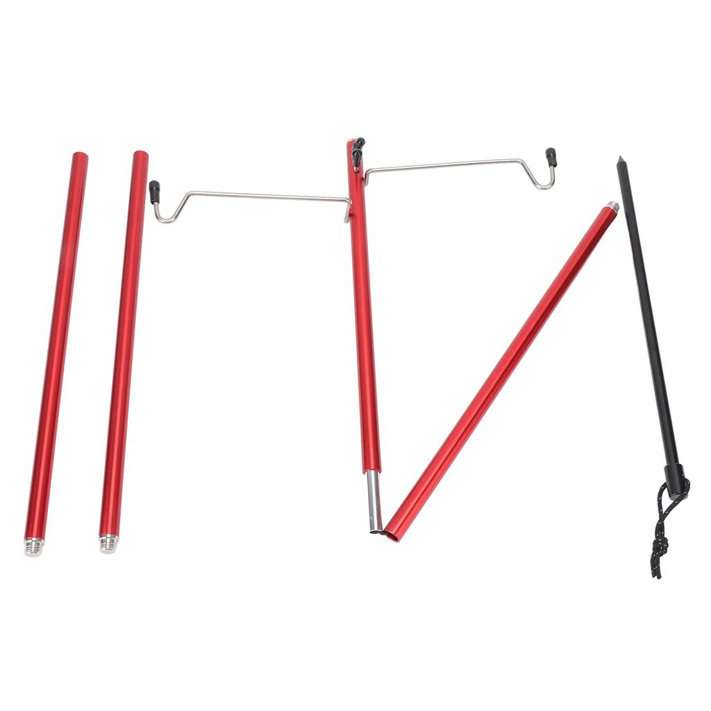 Camping Lantern Stand Portable Lightweight Outdoor Camping Aluminum Alloy Lamp Pole Light Hanging Stand Red