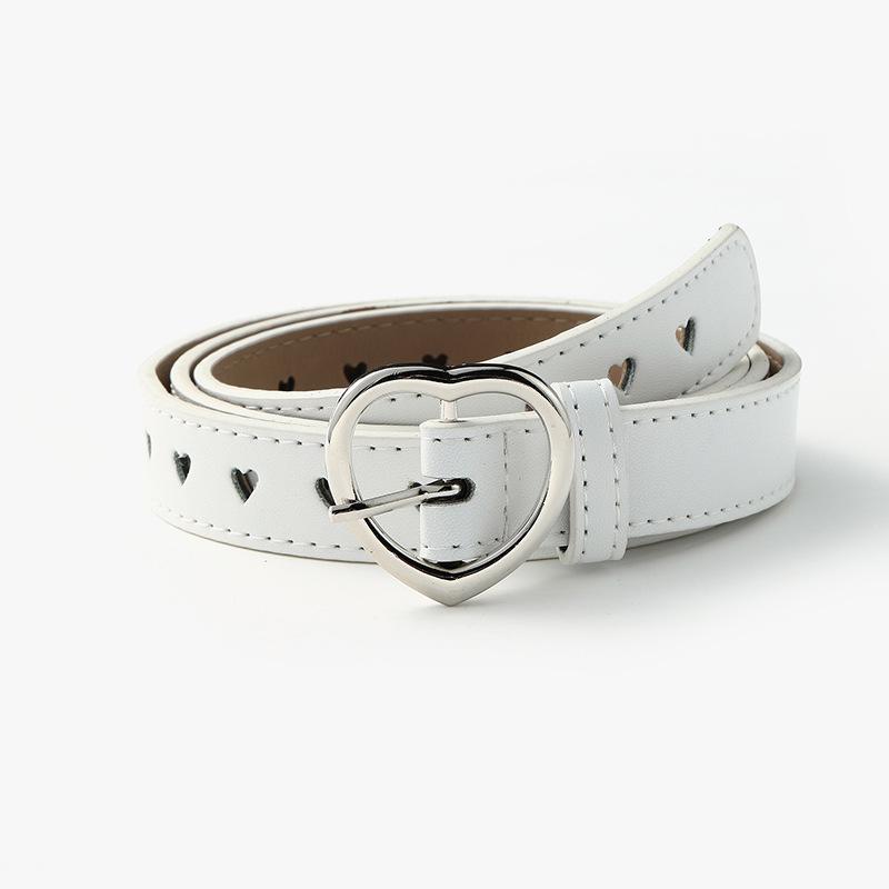 Single Product Love Buckle Belt Women'S Heart Shape Full Hole Hollow Decorative Women'S Belt
