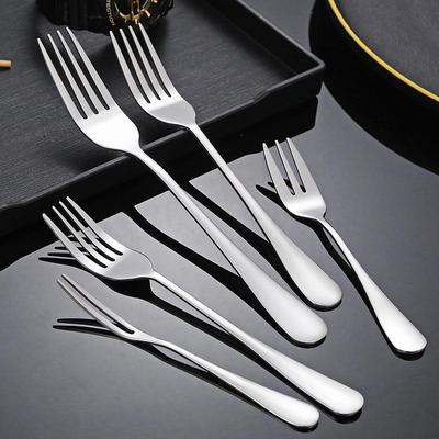 Stainless Steel Salad Dessert Fork - Thickened Design for Western Food, Pasta, Cake, & Fruit