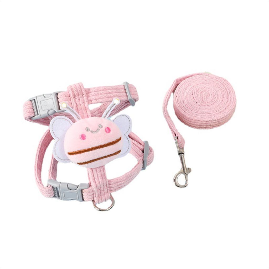 New Ultimate Top-rated Durable Comfortable Antilost Bee-Shaped Pet Harness Set for Puppy Dog Cat. Premium Soft Supplies Ensure P