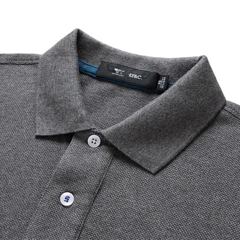 Septwolves Men's Pure Cotton Long-Sleeved Polo Shirt