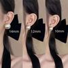 925 Silver Needle Round Big Pearl Stud Earrings Women's Retro Fashion Niche Hong Kong Temperament Socialite Earrings Earrings