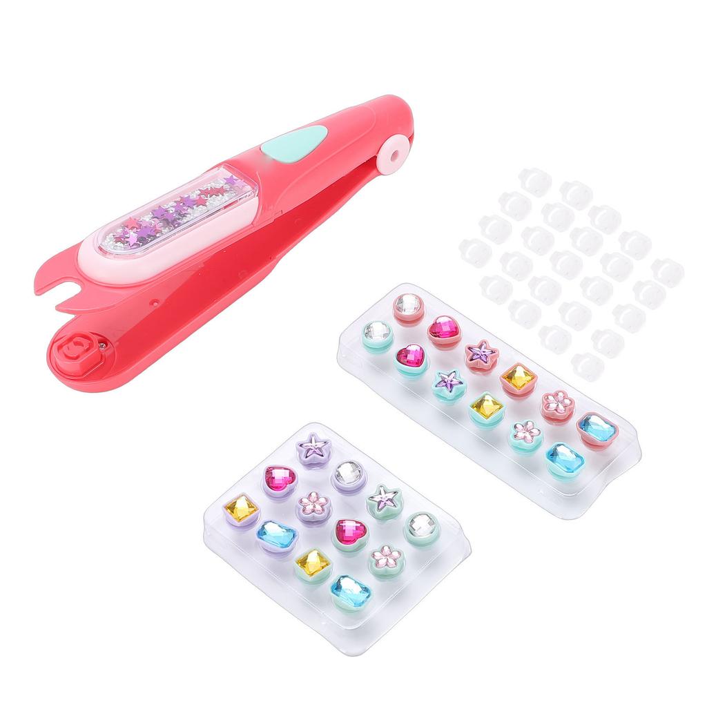 Tampographe Bijoux de Cheveux Réutilisable Brillant Bling Outil de Coiffage pour Cheveux avec 24 Strass Scintillants pour Filles