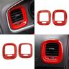 crosselec Red Carbon Fiber Air Vent Cover AC Outlet Trim kit for Dodge Charger 2015+