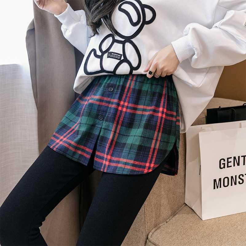 

Autumn & Winter Layered Hip-Covering Plaid Peplum Sweatshirt for Women Medium