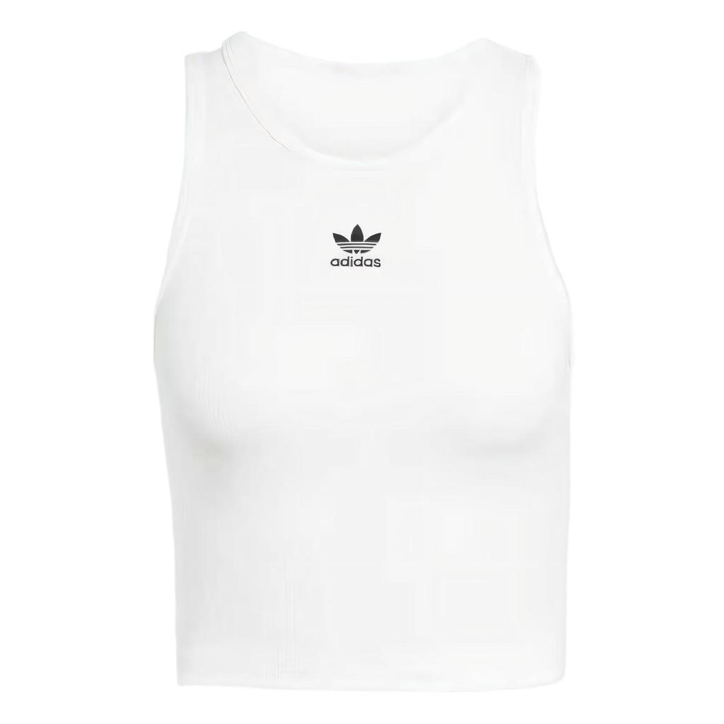 adidas Originals Logo Embroidered Ribbed Tank Top JC9007