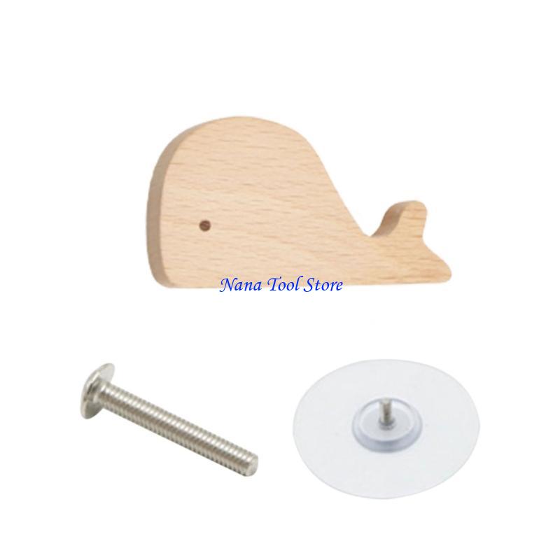 31GJ Furniture Knob with Fun Animal Wooden Drawer Handle Handle