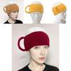 Trendy 3d Beer Cup Knitted Beanie Hat For Winter Warmth In Yellow Wine Red And Khaki