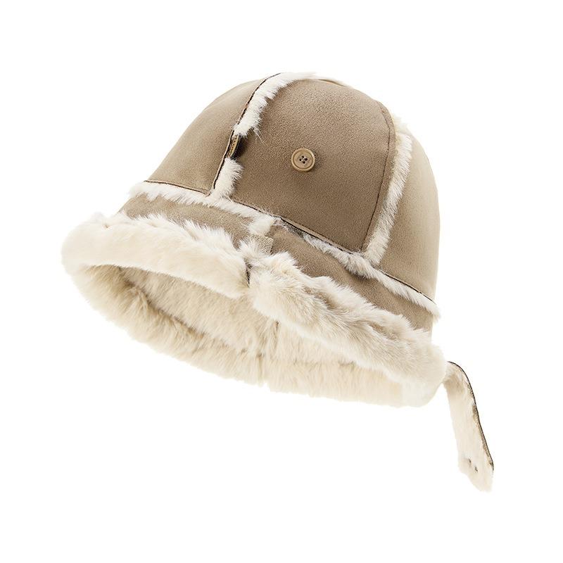 New Cute Velvet Bag Hat Autumn and Winter Straps Niche Design Versatile Warm and Cold Hat Bag Two