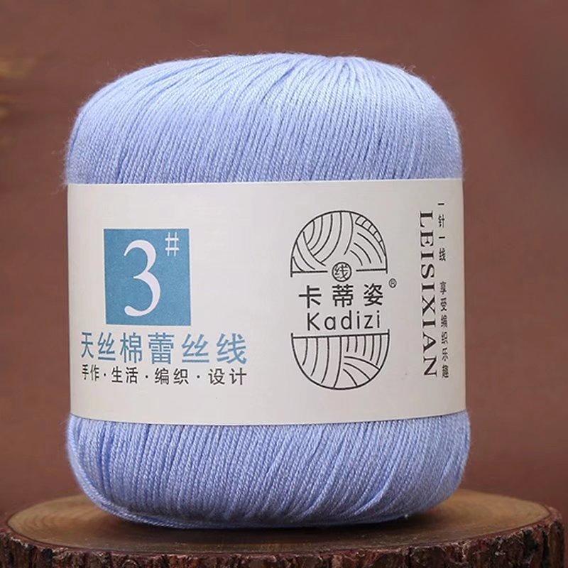 1 Rotolo Filato di Pizzo Cotone Tencel per Uncinetto Estivo & Lavori a Maglia Fai-da-Te - No. 3