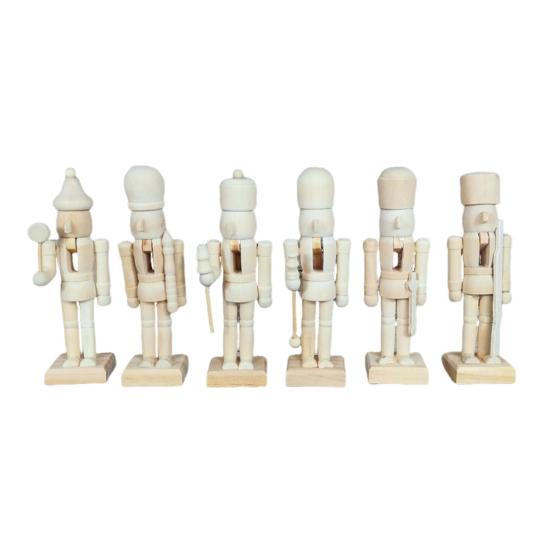 

Yousheng 6Pcs Unfinished Christmas Nutcrackers 5 Inch Wooden Nutcracker Figurines DIY Nutcracker Soldier Figures Xmas Craft Project for Adults Kids A