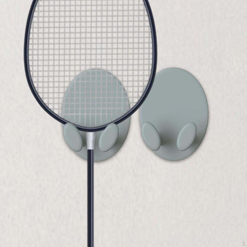 2 Parts Badminton Racket Hook Wall -mounted Racks Easy to Install.