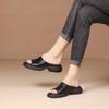 Women's Round Toe Slippers Thick Sole Solid Color Versatile Single Shoes Summer Outdoor Slides