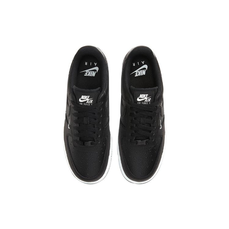 Nike Womens Air Force 1 '07 Essential 'Tumble Leather - Black' (women's sizes) Black / Metallic Silver / White / Black Skate Shoes CT1989 002