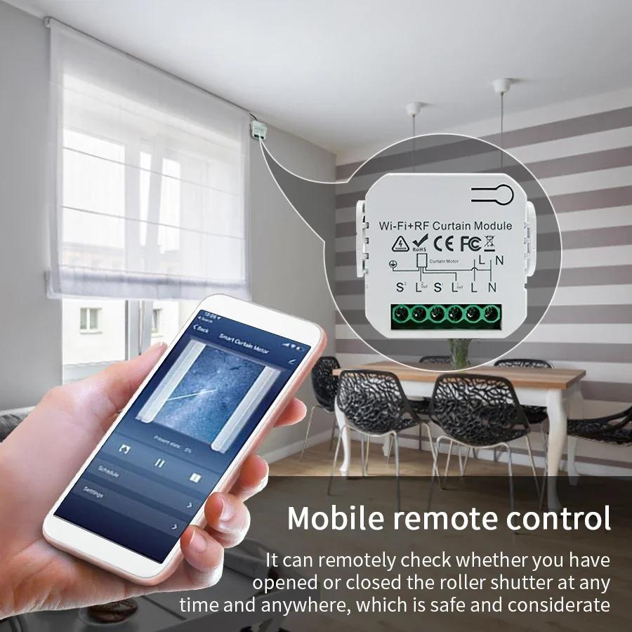 Tuya WiFi Smart Vorhangschalter Rollladen Jalousiemotor RF433MHz Fernbedienung Smart Life APP Sprachsteuerung Mit Alexa Google Home