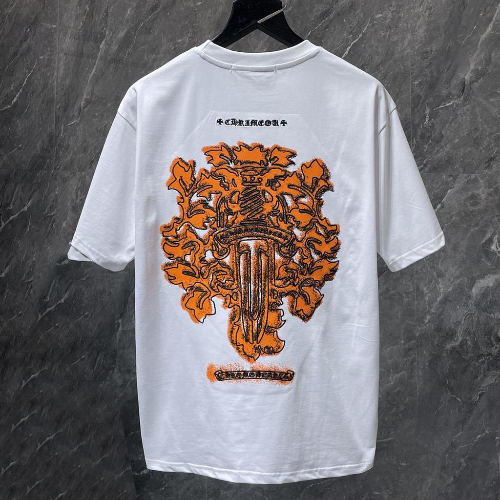 8935 CHROME HEARTS 2026 Summer New High Quality Cotton Round Neck Loose Large Size Men's and Women's T-shirt Couple T-shirt