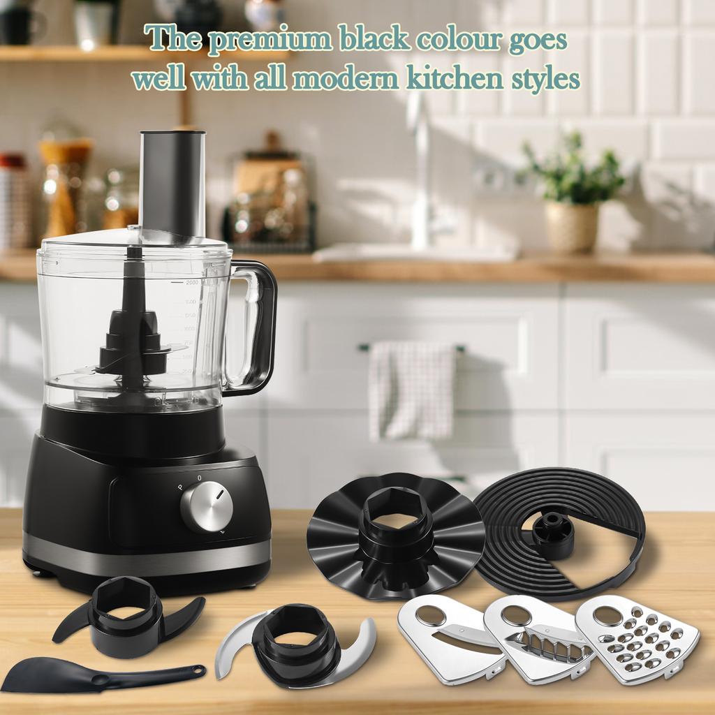 Food Processor, 6-in-1 Food Processor and Blender Multifunctional for Chopping,Slicing,Shredding and Kneading Dough