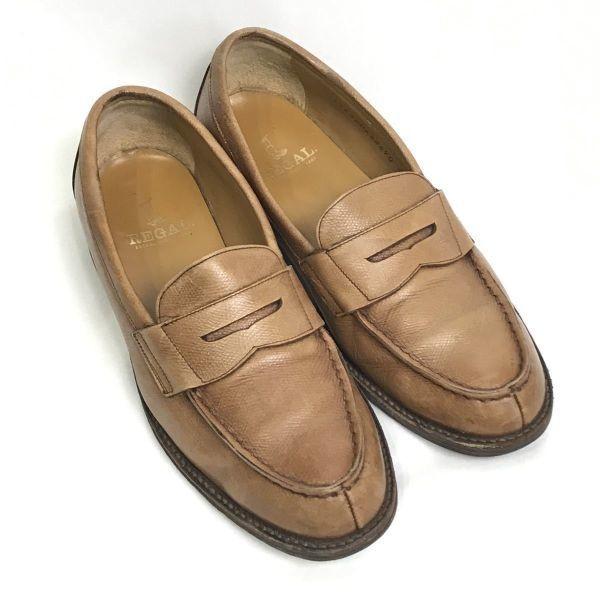 Regal All Leather Coin Loafers Brown 25.5EE(USED)