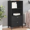VidaXL Bookcase, Book Cabinet with Drawers and Shelf, Living Room Bedroom Storage Furniture, Industrial, Black Wood 374948