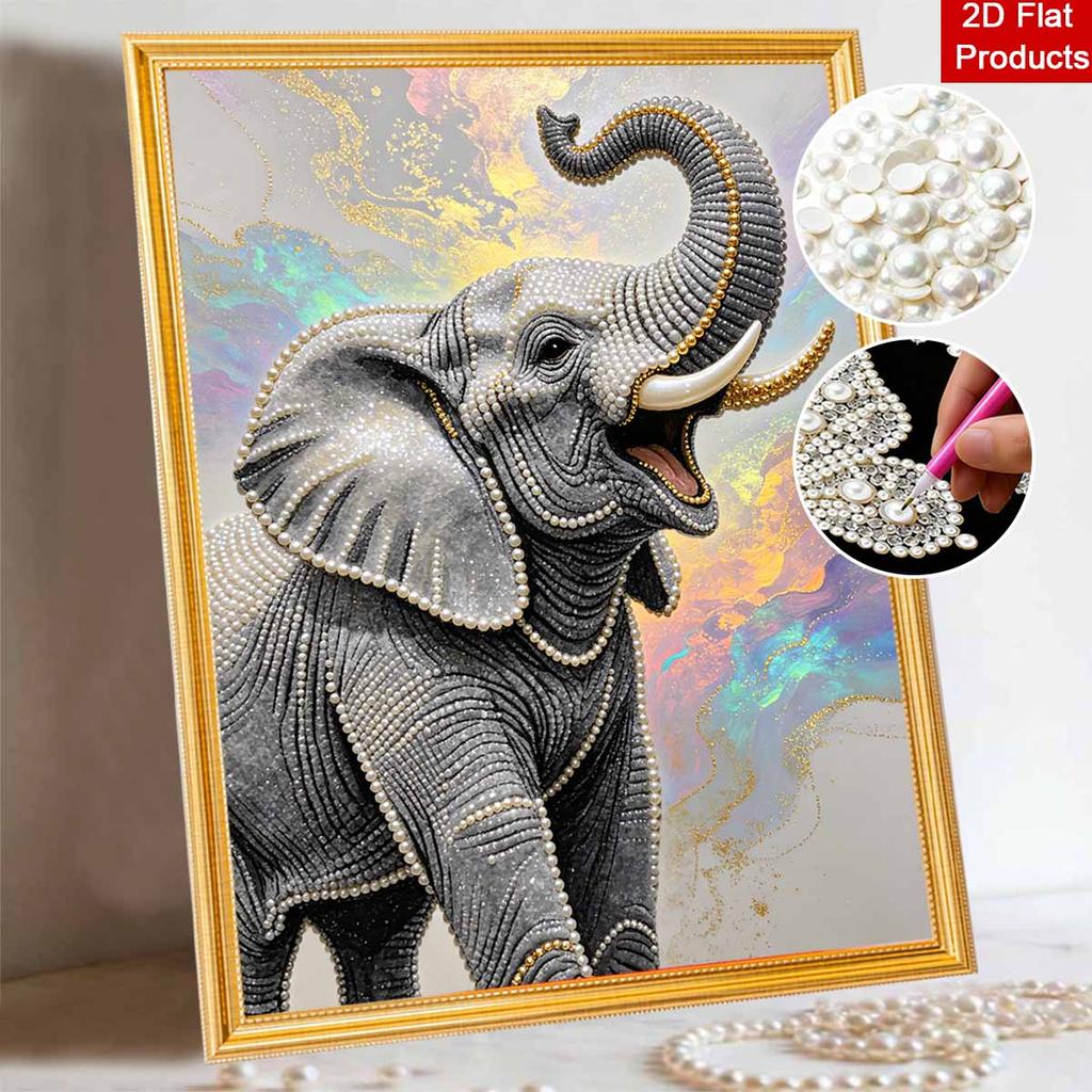 Majestic Elephant Pearl Kit DIY 5D Rhinestone Art Craft for Adults and Kids Home Party Decoration Handmade Gift