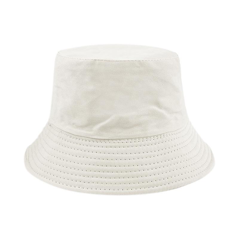 Pure cotton high quality double-sided fisherman hat Korean version face slim basin hat sun protection bucket hat embroidery