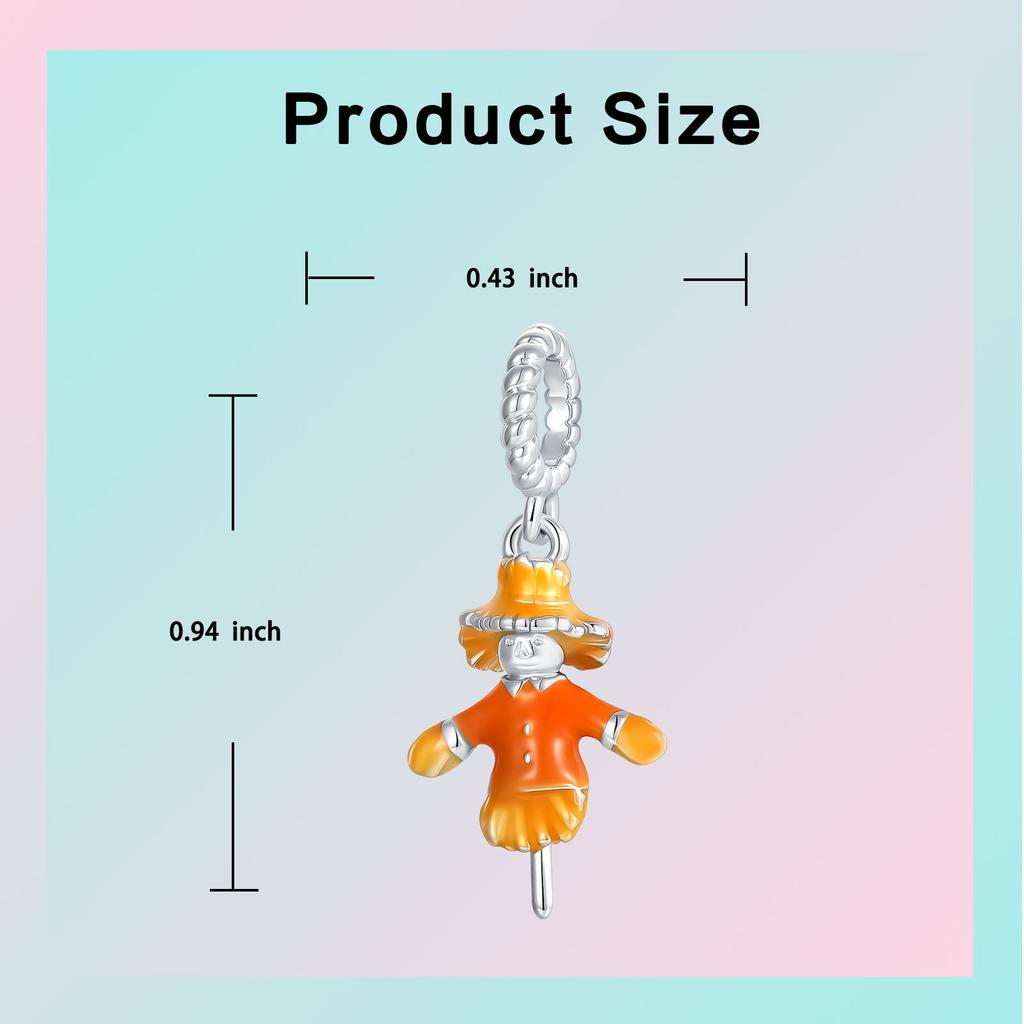 Copper Autumn Guardian Harvest Scarecrow Pendant Charm Compatible With Authentic Charm Bracelets Women Do It Yourself Jewellery Gift