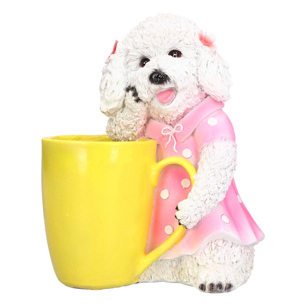 Animal Vase Decoration Resin Hand Painted Simulation Dog Flowerpot Ornament for Garden