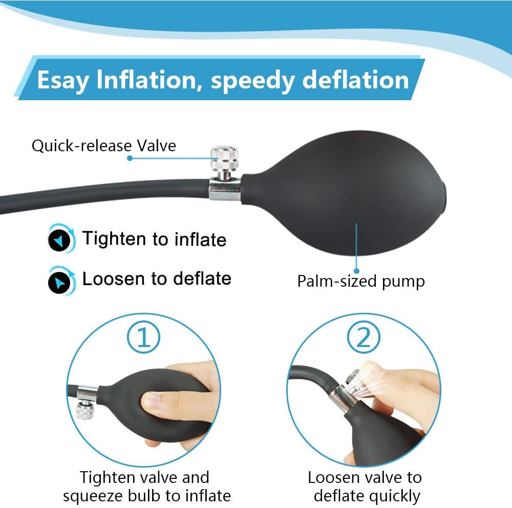 Expansion Diameter 14cm Inflatable Dildo Anal Plug With 5 Beads Built-in Silicone Column Huge Butt Plug Ass Dilator Anal Sex Toy