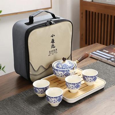 Haushalt Kung Fu Tee-Set Seite Griff Anti Verbrühungen Tragbare Reise 1 Topf 4 Tasse
