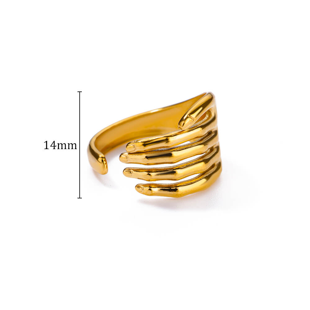 

Кольца из нержавеющей стали для женщин Золотого цвета Регулируемое кольцо на руку Классическое Водонепроницаемое Трендовое Парное Свадебное Циркон anillos mujer