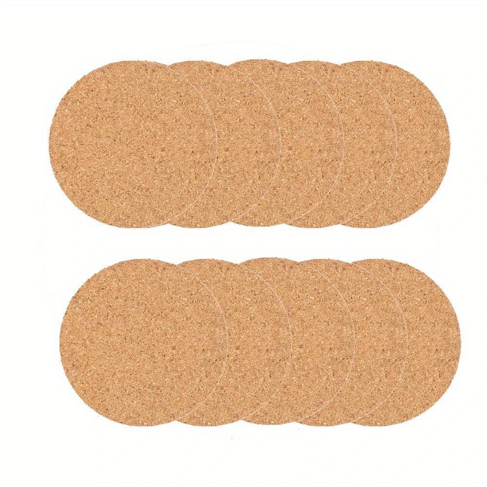 10PCS Natural Round Wooden Cup Mat Pad Durable Non-Slip Cork Coaster Tea Coffee Mug Drinks  for Table Decor DIY Tableware