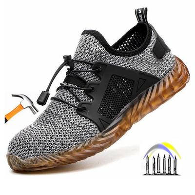 Summer Breathable Work Shoes Lightweight Safety Shoes Women Anti Puncture Safety Work Sneakers Protective Work Boots for Men