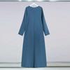 Women's V-Neck Pleated Casual Long Sleeve Arabian Dress Kaftan Clothing Woman Maxi Dresses