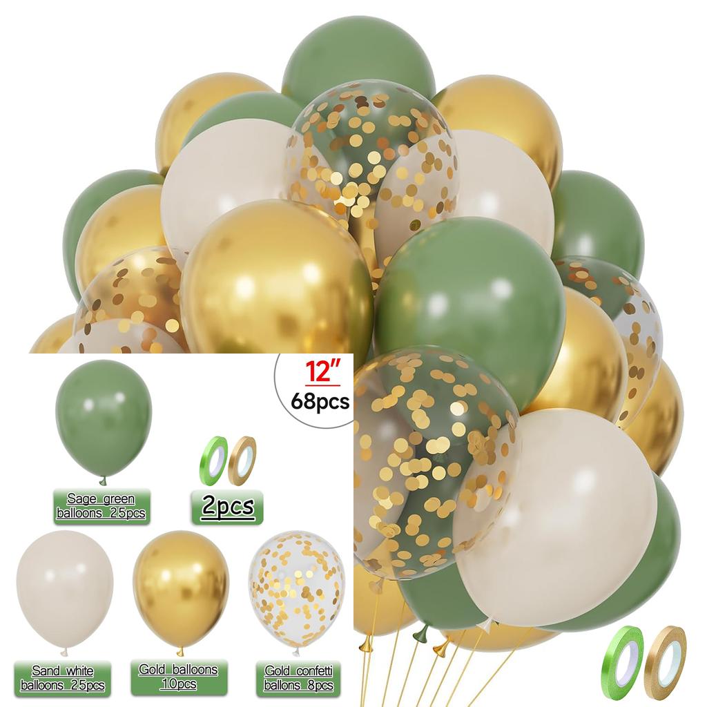 12inch-68pcs Pink Gold and Purple with Confetti Balloon Set Suitable for Weddings Birthday Spopular Parties Decoration Balloon