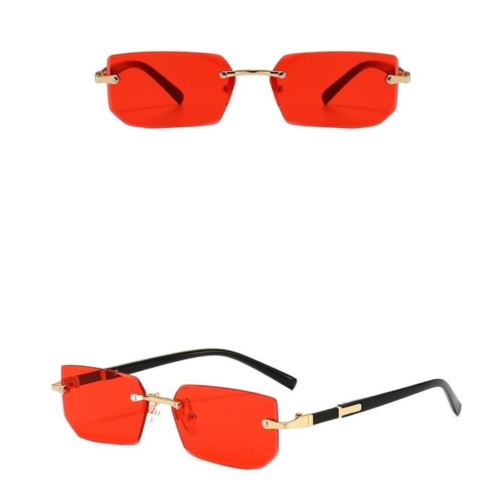 Rectangle Men Sunglasses UV 400 Driving Shades Eyewear Vintage Rimless Sunglasses Outdoor