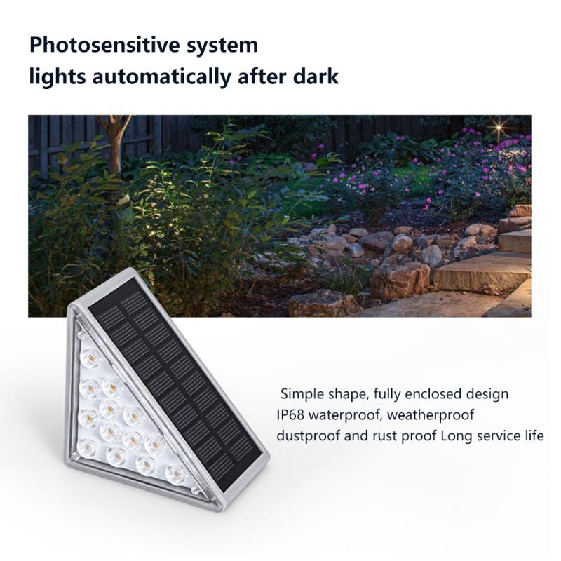 2pcs Led Outdoor Solar Light Wireless Waterproof Super Bright Motion Sensor Step Lamp Stair Light