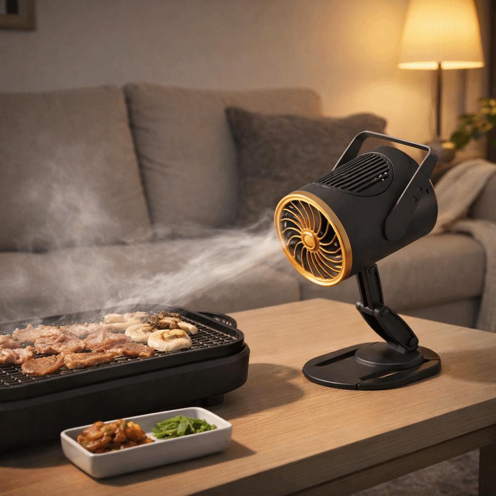Foldable Desktop BBQ Exhaust Fan Wireless Cooking Exhaust Filter Countertop Cooker Hood  Hotpot