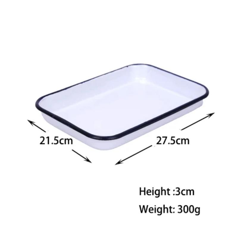 Enamel Rectangle Dish Plate, Rectangle Tray