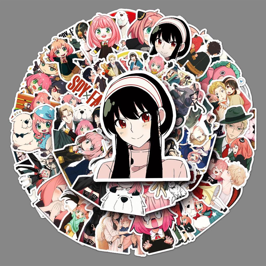 50 Sheets of SPY X FAMILY Anime Graffiti Stickers for Phone Cases & Suitcases