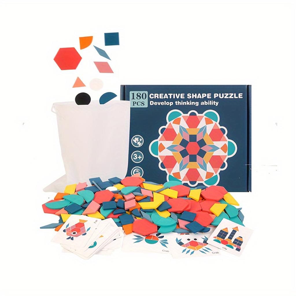 Wooden Tangram Puzzle Toys, Geometric Shape Toys, Parent Child Interactive Educational Toys, Holiday Gifts And Birthday Gifts.