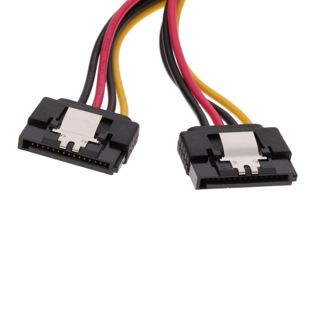 4 Pin to 2 x 15 SATA Power Cable f IDE Serial ATA Hard Drive DT