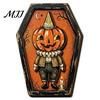 Hanging Decorations for Home Vintage Halloween Wooden Decor, Coffin-Shaped Tabletop Ornaments, Freestanding & Gifts Lovers Ornament Mantel Shelf Porch