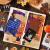 JIANWU Halloween Castle Series Vintage Dark Skull Pumpkin Landscape Material Collage PET Sticker Creative DIY Journal Stationery
