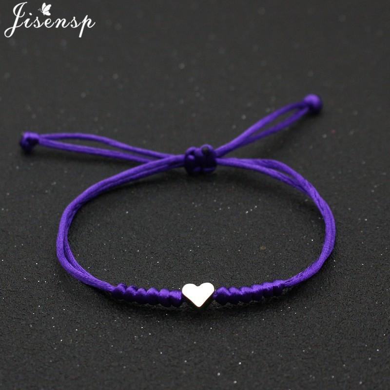Multicolor Rope Lucky Heart Bracelets Women Men Charm Woven Handmade Bangles Braided Adjustable Buddhism Jewelry Pulseras