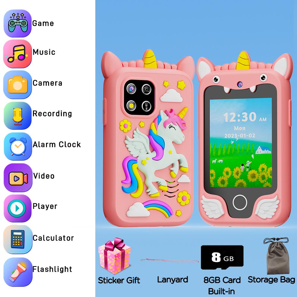 Children Phone Camera Toys Mp3 Music Player 20 Puzzle Games Tooddler Leaning Toys for Girls Boys Birthday Gifts With 8G