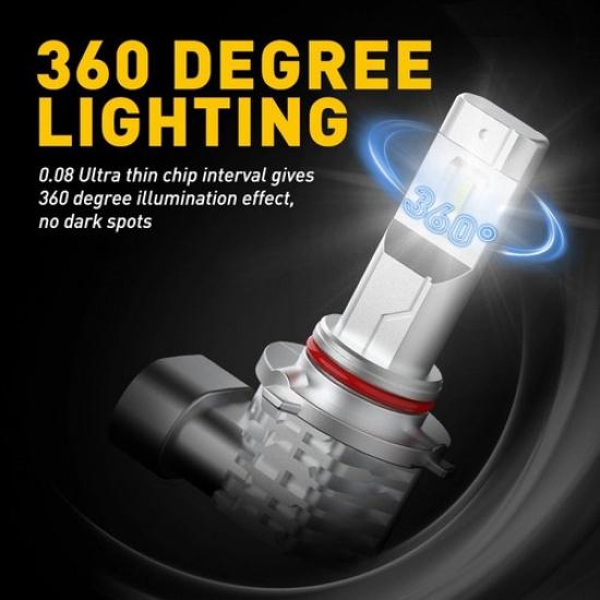 AUXITO 2X 9005 HB4 LED FogDrving Light Bulbs Cool Whtie DRL Lamp 6500K Fanless