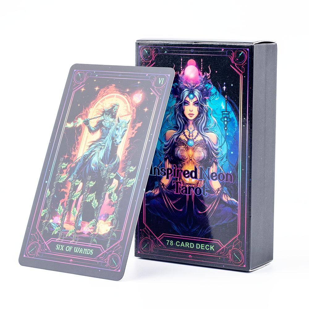 Inspiriertes Neon-Tarotkarten 10,3x6cm Englische Visions-Divinations-Edition Deck Brettspiel