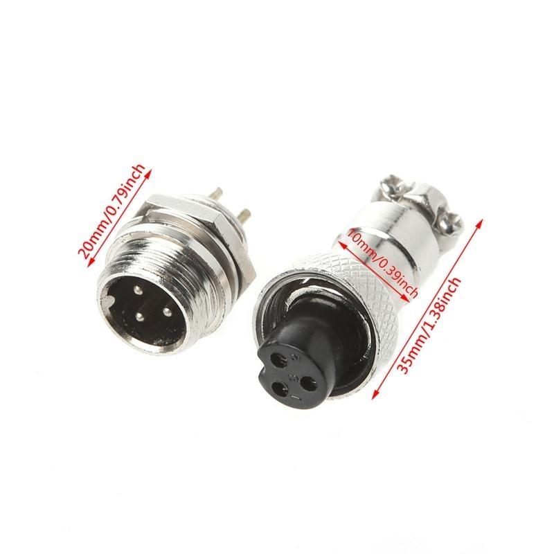 1 Set GX12 2/3/4/5/6 Pin Panel Mount Metal Aviation Wire Connector Male & Female Circular Aviation Plug Socket