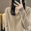 Women's Fall/Winter V-Neck Hooded Pullover Sweatshirt Cropped Knit Sweater
